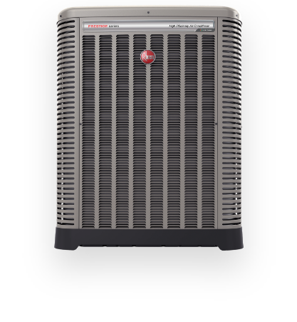 Rheem Prestige Series Inverter Central Air Conditioner Outdoor Condenser (High-Efficiency, Square Unit with EcoNet branding) - Premium, variable-speed central AC for smart homes and commercial buildings, supplied by EINSPOT Solutions in Nigeria.