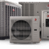 Rheem Prestige Series Inverter Central Air Conditioner Outdoor Condenser (High-Efficiency, Square Unit with EcoNet branding) - Premium, variable-speed central AC for smart homes and commercial buildings, supplied by EINSPOT Solutions in Nigeria.