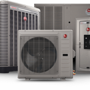 Rheem Prestige Series Inverter Central Air Conditioner Outdoor Condenser (High-Efficiency, Square Unit with EcoNet branding) - Premium, variable-speed central AC for smart homes and commercial buildings, supplied by EINSPOT Solutions in Nigeria.