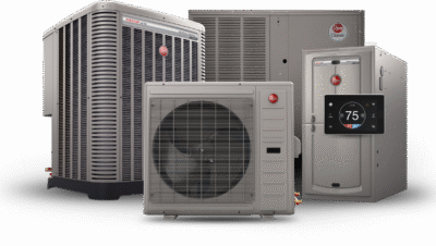 Rheem Prestige Series Inverter Central Air Conditioner Outdoor Condenser (High-Efficiency, Square Unit with EcoNet branding) - Premium, variable-speed central AC for smart homes and commercial buildings, supplied by EINSPOT Solutions in Nigeria.